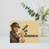 Mach mir ein Sandwich Postkarte (Stehend Vorderseite)