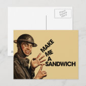 Mach mir ein Sandwich Postkarte (Vorne/Hinten)