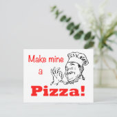 Mach mir eine Pizza! Postkarte (Stehend Vorderseite)