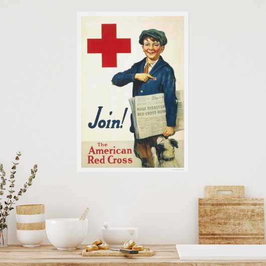 Mach mit! Das amerikanische Rote Kreuz Poster (Küche)