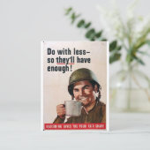 Mach mit weniger! postkarte (Stehend Vorderseite)