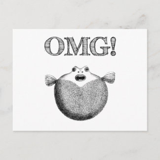 MACH! Niedliche und lustige Blowfish Illustration  Postkarte