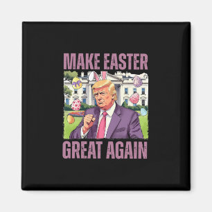 Mach Ostern wieder großartig, lustiger Trump Bunny Magnet