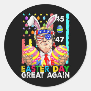 Mach Ostern wieder großartig, lustiger Trump Bunny Runder Aufkleber