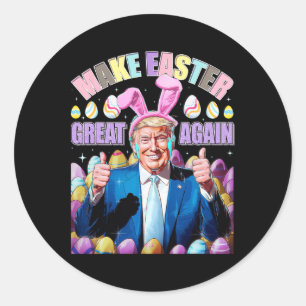 Mach Ostern wieder großartig, lustiger Trump-Hase Runder Aufkleber