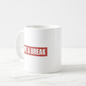 Mach Pause Rotes Block Klassischer Becher Kaffeetasse (Vorderseite Links)