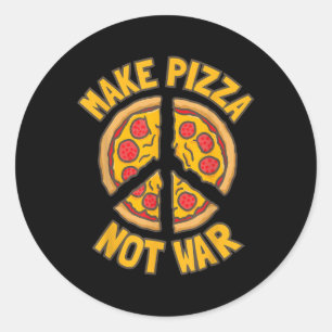 Mach Pizza. Kein Krieg. Runder Aufkleber