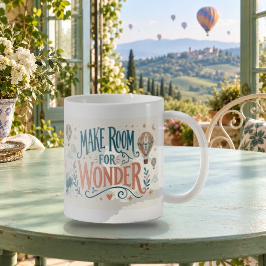 Mach Platz für Wunder Handlettered Becher Kaffeetasse