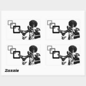 Mach schon! Graffiti von Frau Take Rechteckiger Aufkleber (Blatt)