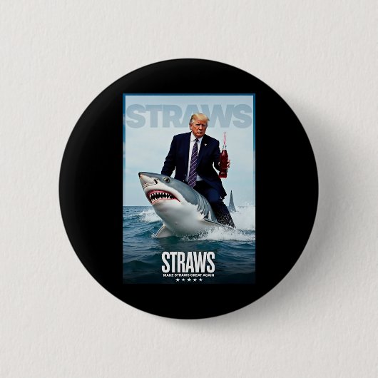 Mach Strohhalme wieder großartig Meme-Design Button (Vorderseite)