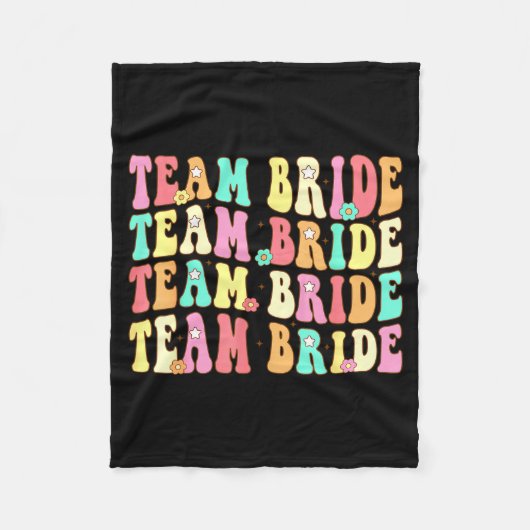 Mach Team Braut Crew Retro Groovy Fleecedecke (Vorderseite)