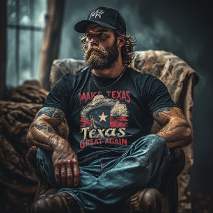 Mach Texas wieder groß Cowboy Texas Flagge Vintage T-Shirt