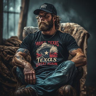 Mach Texas wieder groß Cowboy Texas Flagge Vintage T-Shirt