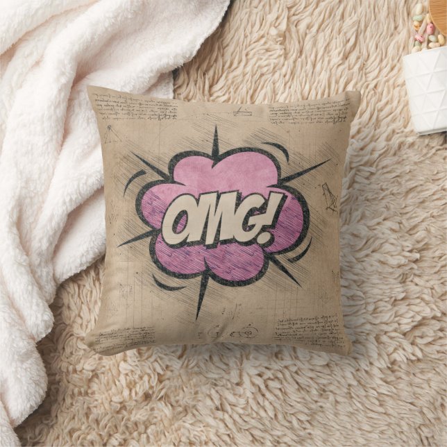 MACH! Vintages Comic Buch Steampunk Pop Kunst Kissen (Decke)