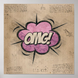 MACH! Vintages Comic Buch Steampunk Pop Kunst Poster