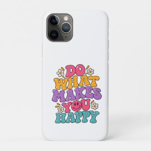 Mach, was dich glücklich macht – Farbige Retro-Pos Case-Mate iPhone Hülle
