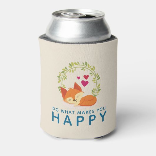 Mach, was dich glücklich macht, Fox mit Herz zu sc Dosenkühler (Kanne Rückseite)