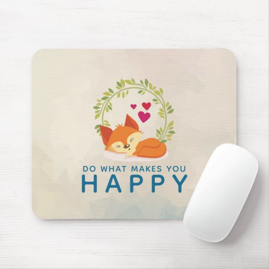 Mach, was dich glücklich macht, Fox mit Herz zu sc Mousepad (Mit Mouse)