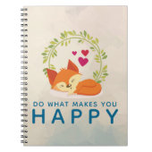 Mach, was dich glücklich macht, Fox mit Herz zu sc Notizblock (Vorderseite)