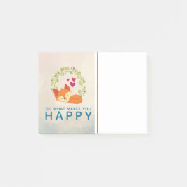 Mach, was dich glücklich macht, Fox mit Herz zu sc Post-it Klebezettel