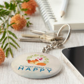 Mach, was dich glücklich macht, Fox mit Herz zu sc Schlüsselanhänger (Seite)