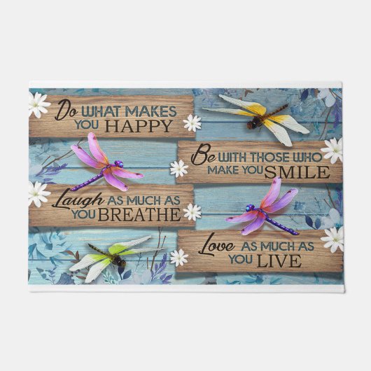 Mach, was dich glücklich macht mit diesem Lächeln Fußmatte (Vorderseite)