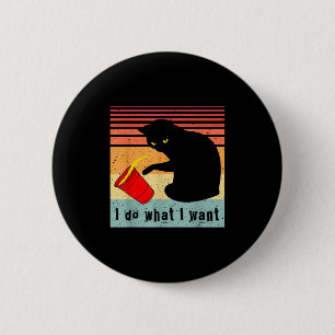Mach Was Ich Will Vintage Schwarze Katze Rote Tass Button