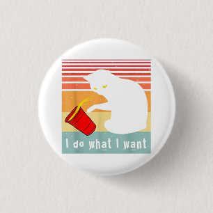 Mach Was Ich Will Vintage Schwarze Katze Rote Tass Button