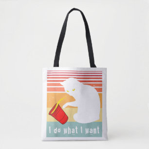 Mach Was Ich Will Vintage Schwarze Katze Rote Tass Tasche
