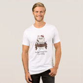 "Mach weiter, ich höre zu" Fluffige Kitty Notizens Tri-Blend Shirt (Vorderseite voll)