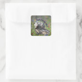 Mach weiter! quadratischer aufkleber (Tasche)