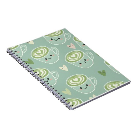 Macha Latte Art Spiral Notebook Notizblock (Rechte Seite)