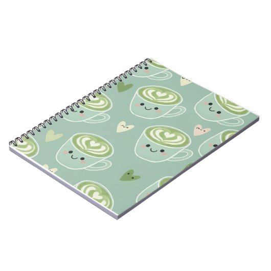 Macha Latte Art Spiral Notebook Notizblock (Linke Seite)