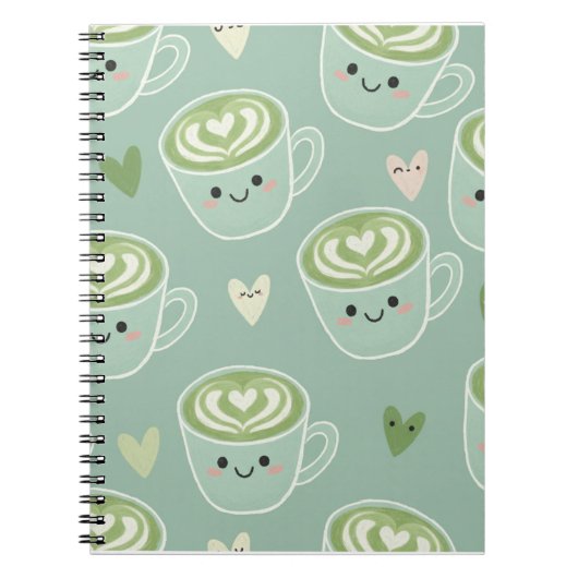 Macha Latte Art Spiral Notebook Notizblock (Vorderseite)