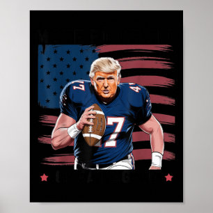 Mache American Football wieder groß Trump Usa-Flag Poster