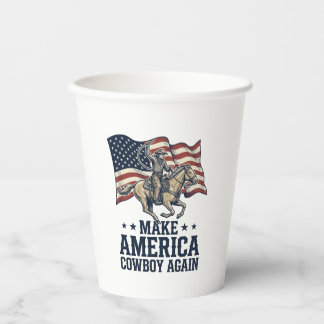 Mache Amerika wieder Cowboy-Patriotisches Western- Pappbecher