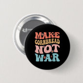 Mache Cornbread nicht War lustig Groovy Peace Cook Button (Vorne & Hinten)
