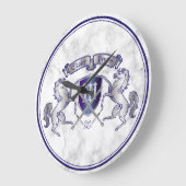 Mache deinen eigenen Wappen-Silberschild Große Wanduhr (Winkel)