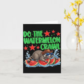 Mache den Wassermelonen-Crawl Lustiger Waschbär-Co Karte (Gelbe Blume)