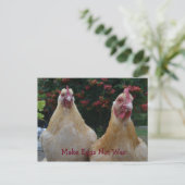 Mache Eier, nicht Krieg.. Buff Orpington Hens Post Postkarte (Stehend Vorderseite)