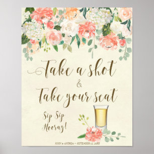 Mache ein Foto und nimm deinen Platz ein Hochzeits Poster