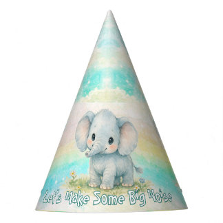 Mache großen Lärm Elefant erster Geburtstag Kinder Partyhütchen