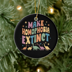 Mache Homophobie zu einem ausgestorbenen Dinosauri Keramik Ornament