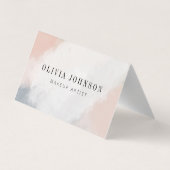 Mache Künstlerischen Visitenkarten Blush Pink Crem (Rückseite)