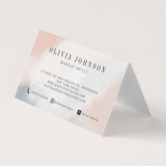 Mache Künstlerischen Visitenkarten Blush Pink Crem (Vorderseite)