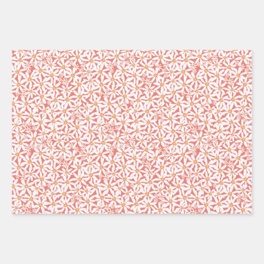 Mache My Daisy - Marine, Coral, Mocha Geschenkpapier Set (Vorderseite 2)