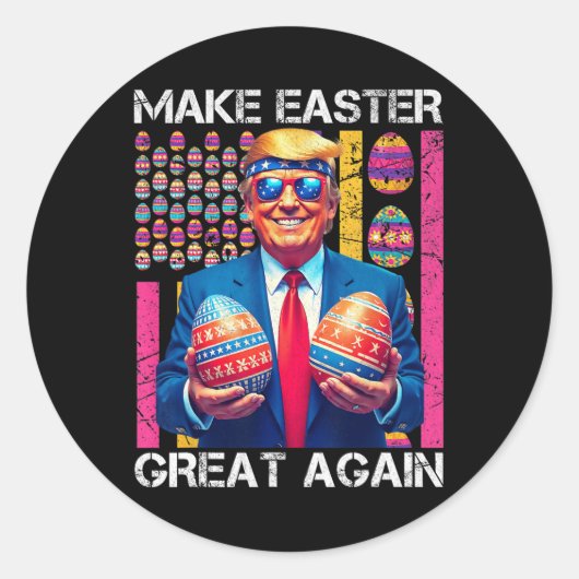 Mache Ostern wieder groß Trump Bunny Spring H Runder Aufkleber (Vorderseite)