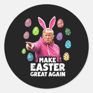 Mache Ostern wieder groß Trump Bunny Spring H Runder Aufkleber