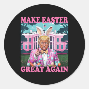 Mache Ostern wieder groß Trump Bunny Spring H Runder Aufkleber