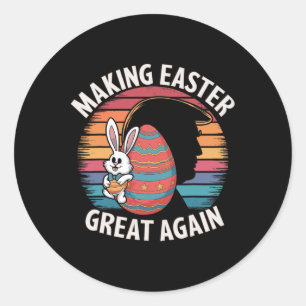 Mache Ostern wieder großartig, lustiger Trump-Hase Runder Aufkleber
